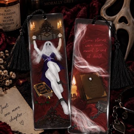 Double-Sided Ghost Dark Romance Bookmark |Horror | Book lovers |