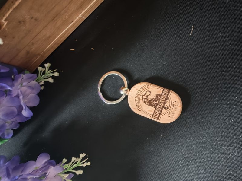 Dinosaur keyring wooden