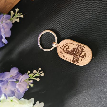 Dinosaur keyring wooden