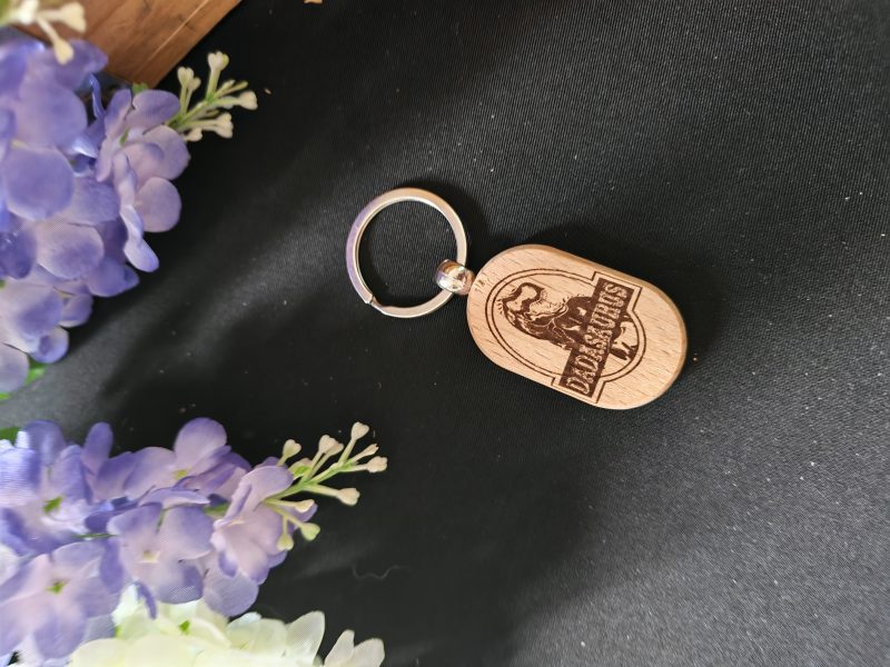 Dinosaur keyring wooden