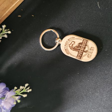 Dinosaur keyring wooden