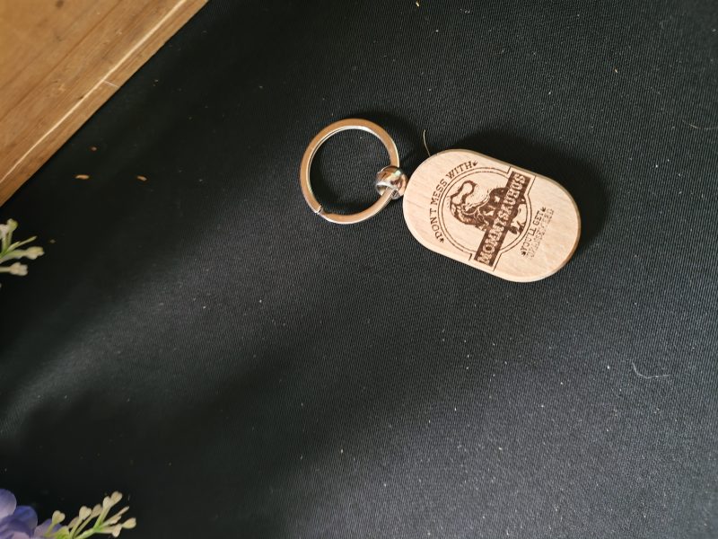 Dinosaur keyring wooden