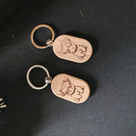 Highland cow keyring