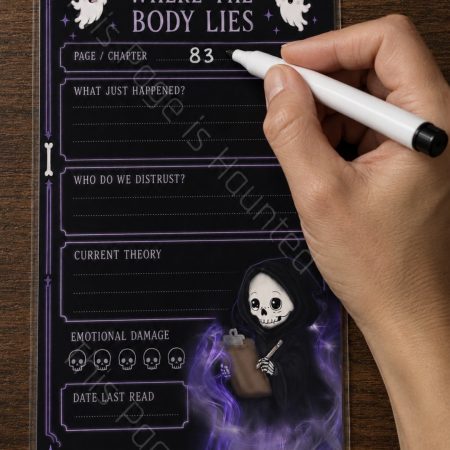 Reusable Reading Tracker Bookmark with White Pen – Gothic Book Lover Gift