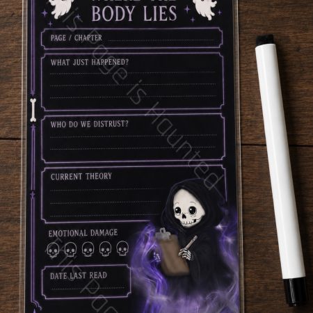 Reusable Reading Tracker Bookmark with White Pen – Gothic Book Lover Gift