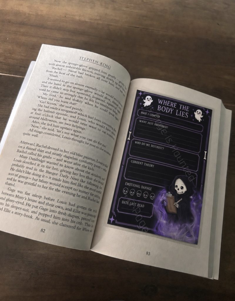 Reusable Reading Tracker Bookmark with White Pen – Gothic Book Lover Gift