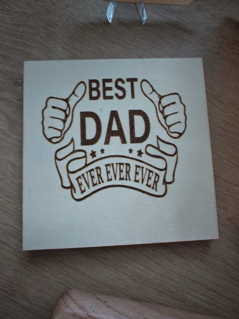 Laser Engraved Wooden Father's Day Coasters – Best Dad Ever Collection
