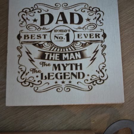 Laser Engraved Wooden Father's Day Coasters – Best Dad Ever Collection