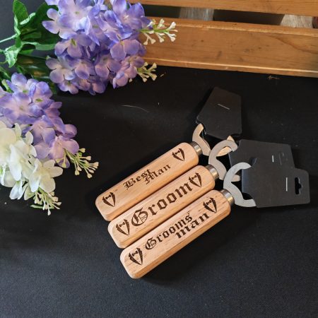 Laser Engraved Wooden Bottle Openers – Groomsmen, Best Man & Groom Gifts
