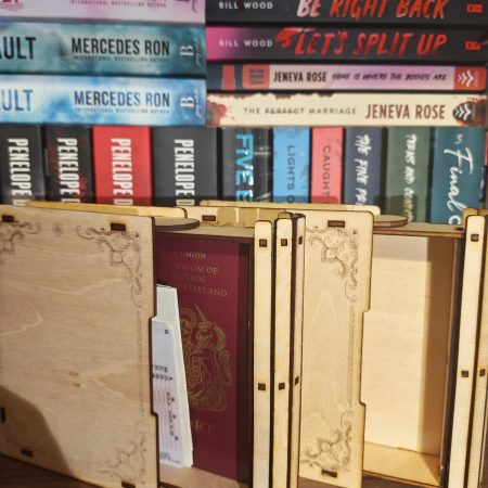 Laser-Cut Wooden Secret Book Safe & Stash Box