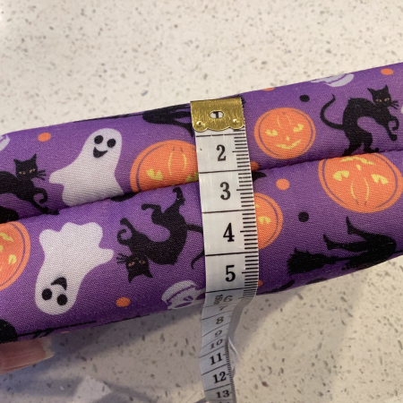 Small Purple Halloween Print Fabric Lined Zipped Small Make Up Bag/Purse/Pouch