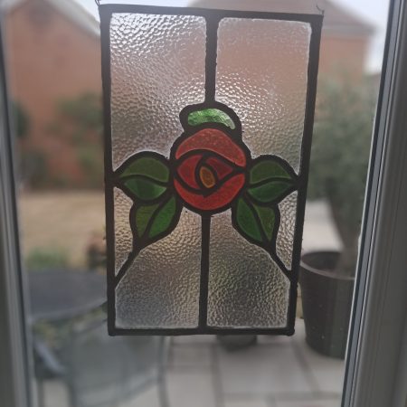 Stained glass sunbathed panel
