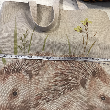Really Cute Hedgehog Print, Linen Look Tote/Shopping Bag, Lined