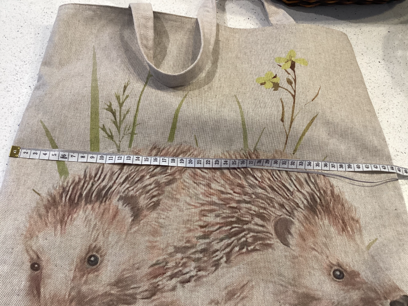 Really Cute Hedgehog Print, Linen Look Tote/Shopping Bag, Lined