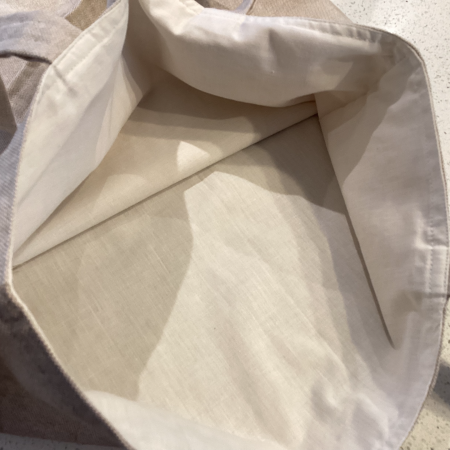 Really Cute Bunny Rabbit Print, Linen Look Fabric Tote/Shopping Bag, Lined