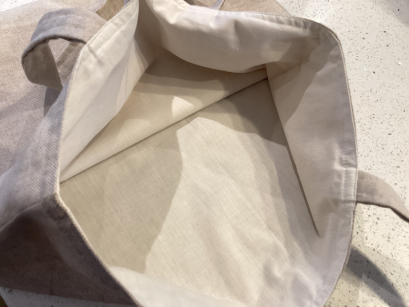 Really Cute Bunny Rabbit Print, Linen Look Fabric Tote/Shopping Bag, Lined