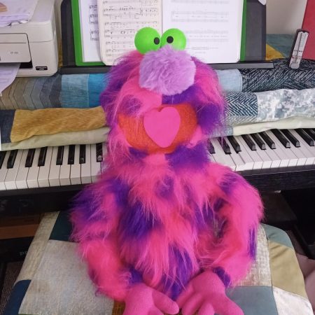 Pink monster puppet