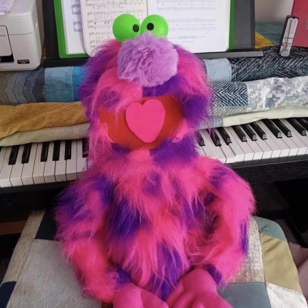 Pink monster puppet