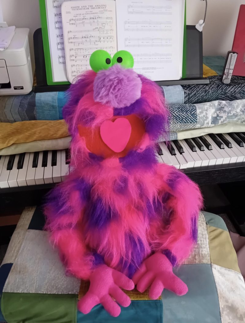 Pink monster puppet