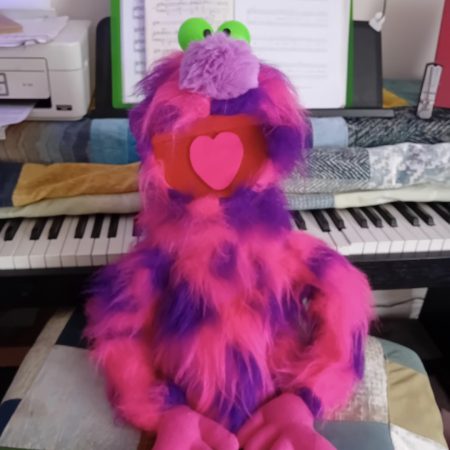Pink monster puppet