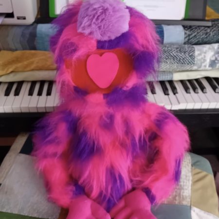 Pink monster puppet