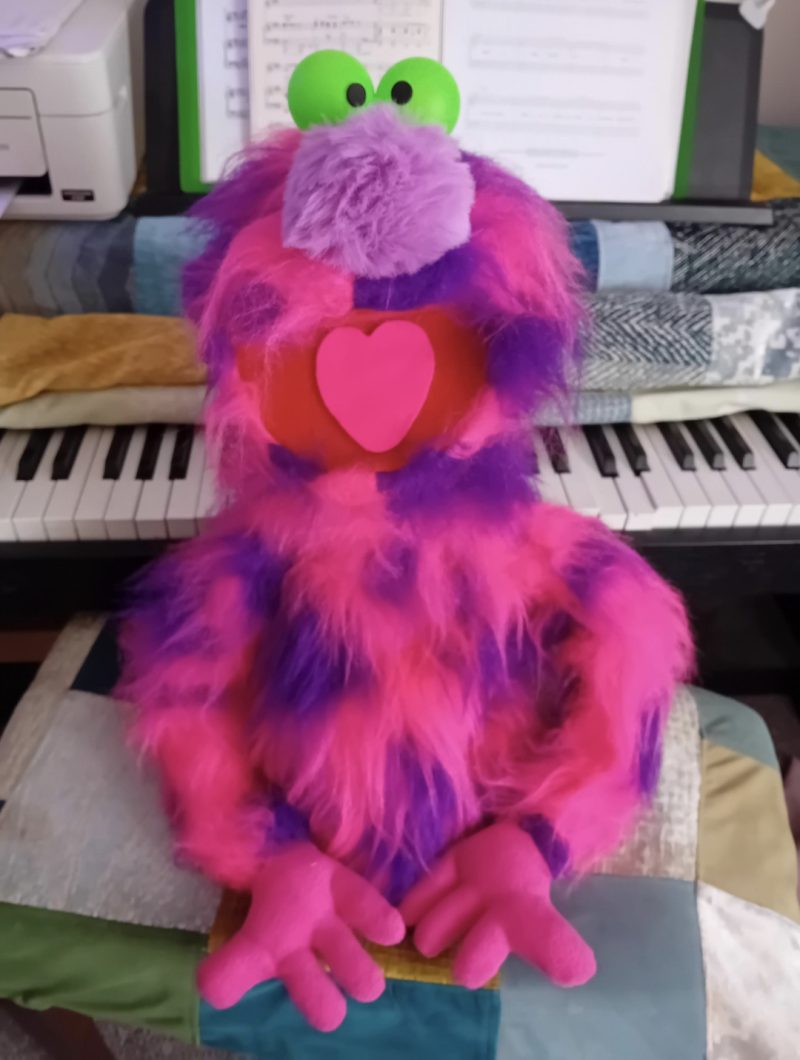 Pink monster puppet