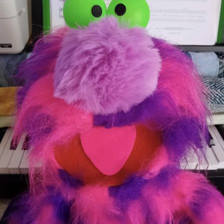 Pink monster puppet