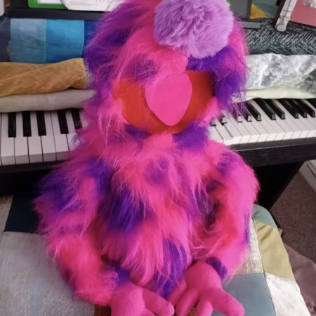 Pink monster puppet