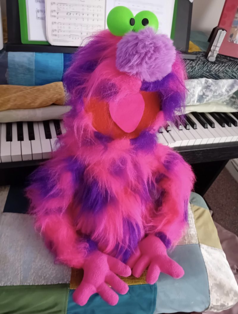 Pink monster puppet