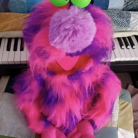 Pink monster puppet