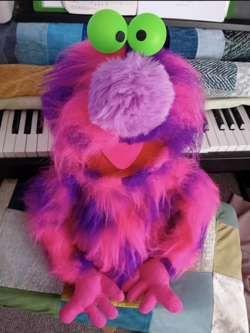 Pink monster puppet