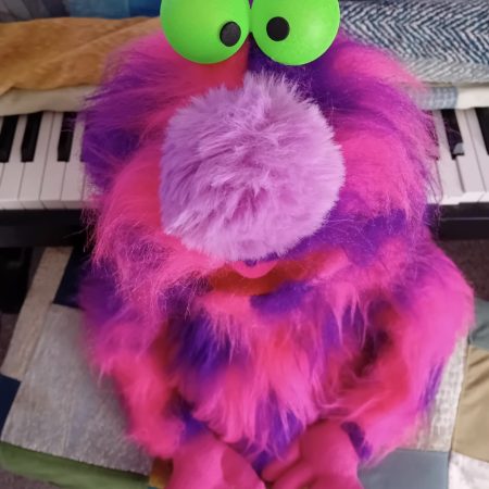 Pink monster puppet