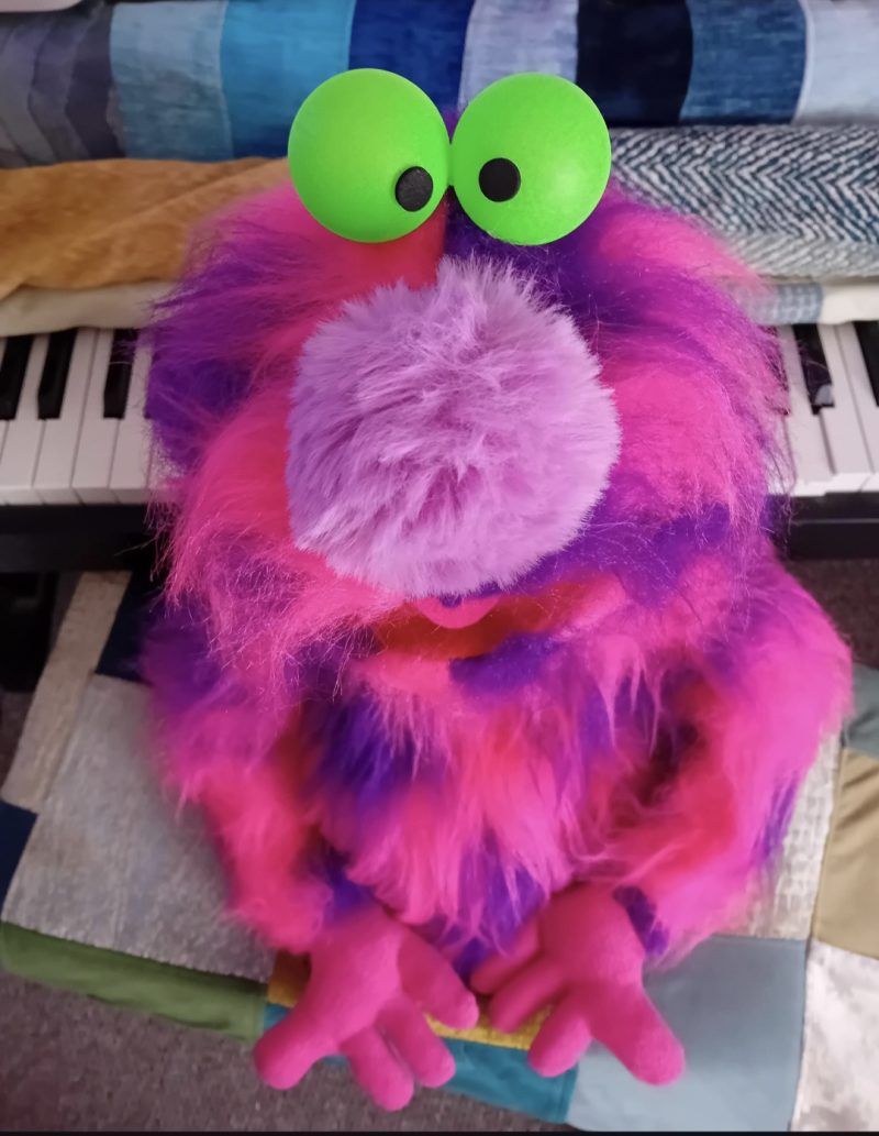 Pink monster puppet