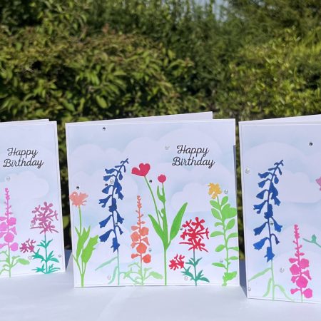 Birthday Card: Flowers Scene