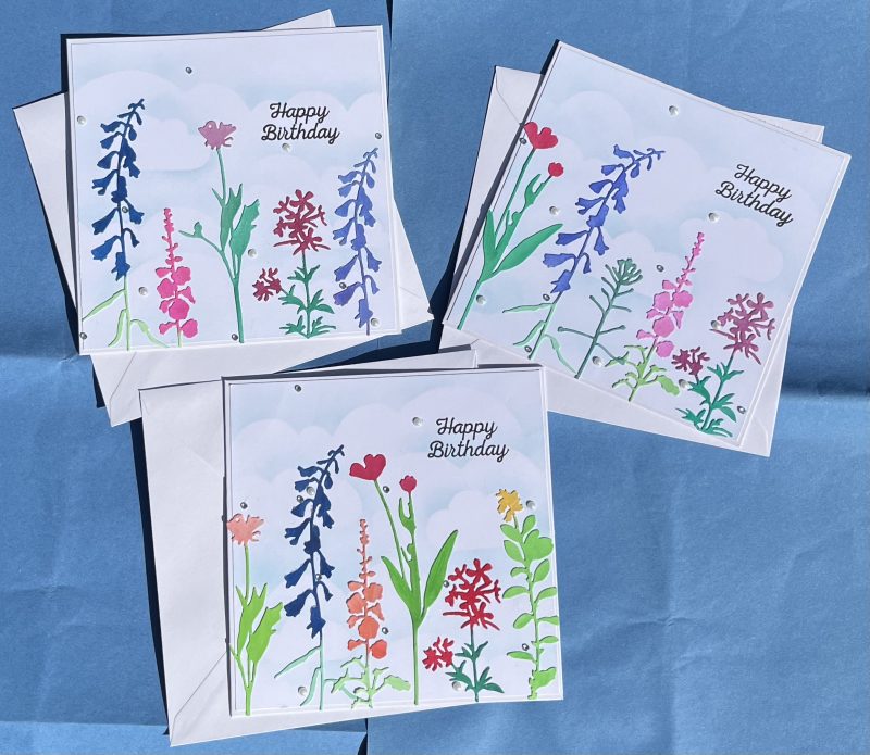 Birthday Card: Flowers Scene