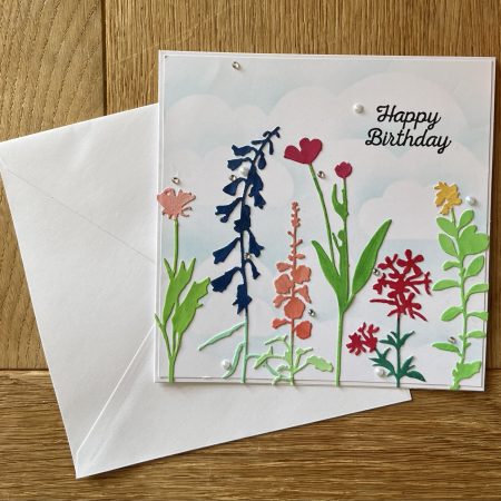 Birthday Card: Flowers Scene