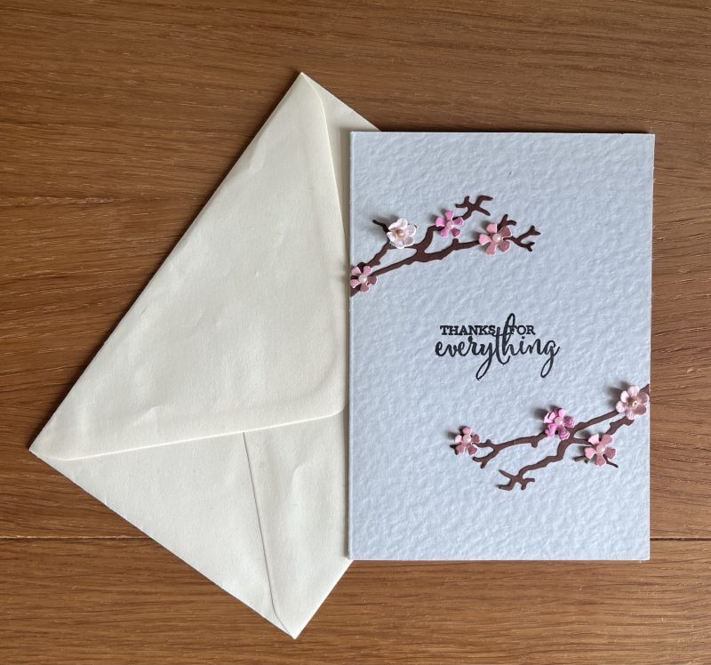 Thank you card: blossom branch