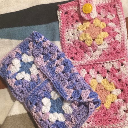 Hand-Crocheted Phone Case in Cotton Yarn, UK Made - 2 Styles Custom Colours