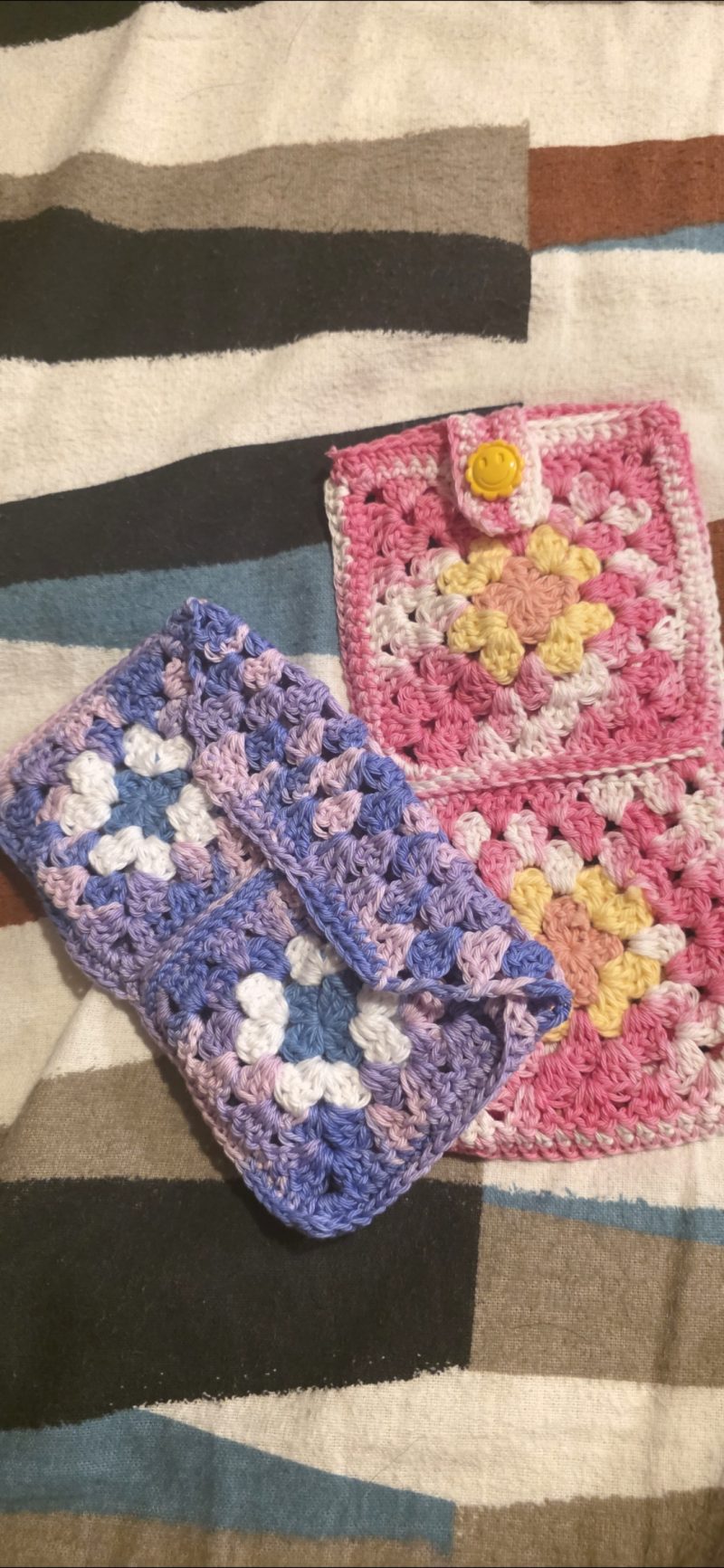 Hand-Crocheted Phone Case in Cotton Yarn, UK Made - 2 Styles Custom Colours