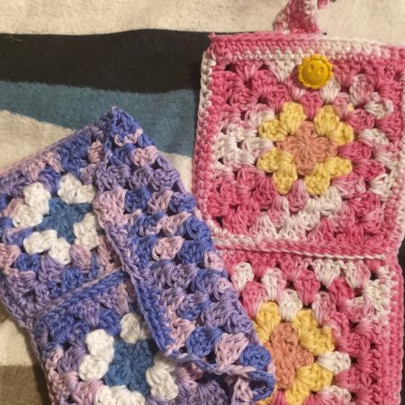 Hand-Crocheted Phone Case in Cotton Yarn, UK Made - 2 Styles Custom Colours