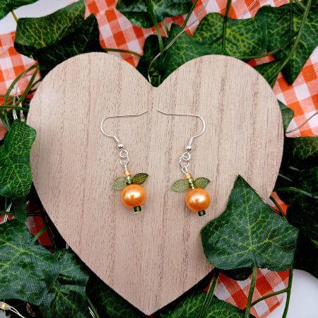 Autumn Accents Orange Pumpkin style earrings