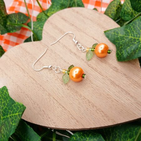 Autumn Accents Orange Pumpkin style earrings