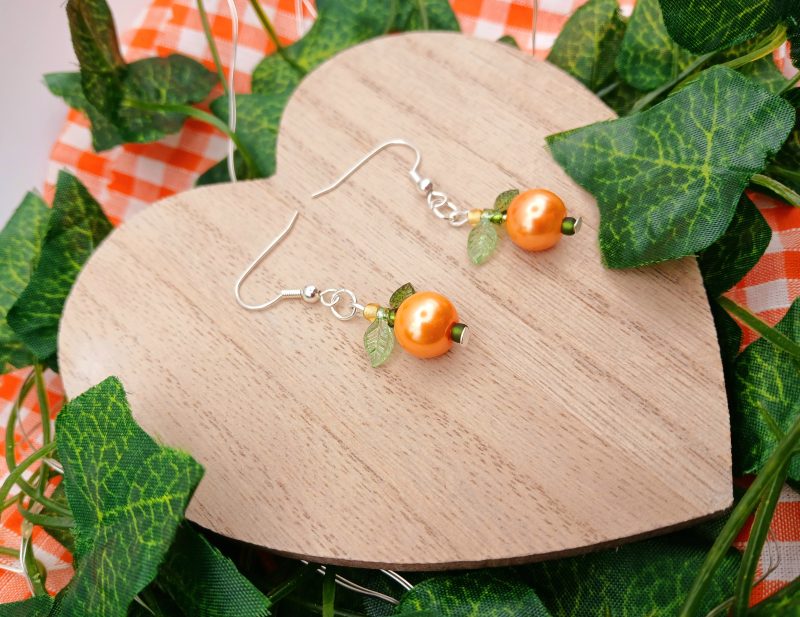 Autumn Accents Orange Pumpkin style earrings