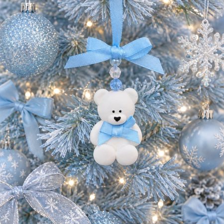 Personalised Hanging Teddy Bear, New Baby Gift,Baby Shower Gift, Baby Boy's 1st Christmas Tree Decoration 🧸