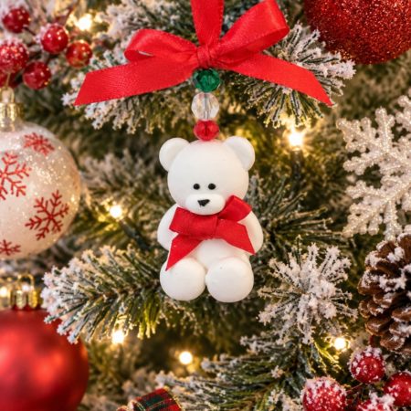 Personalised Hanging Teddy Bear, New Baby Gift,Baby Shower Gift, Baby’s 1st Christmas Tree Decoration 🧸