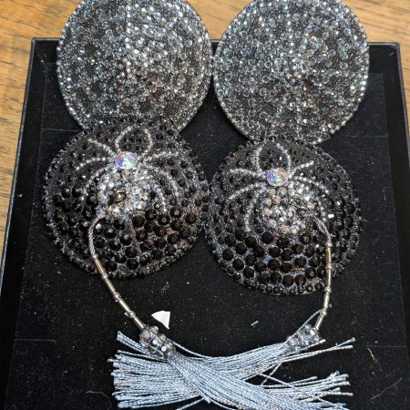Handmade burlesque nipple tassels and pasties web and spider