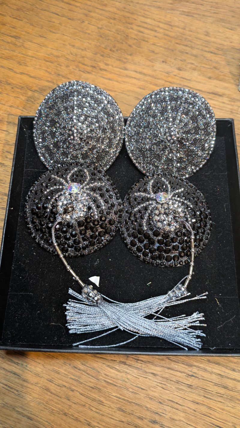 Handmade burlesque nipple tassels and pasties web and spider