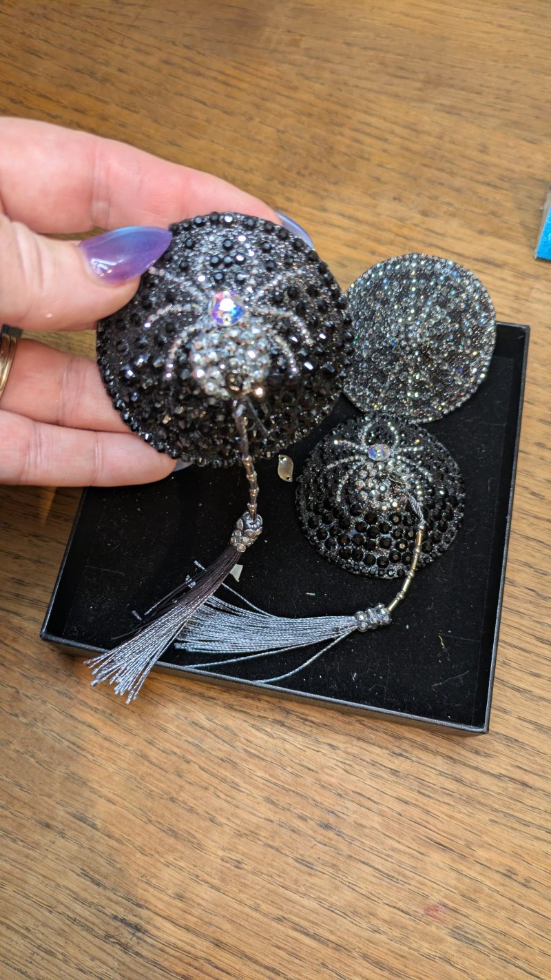 Handmade burlesque nipple tassels and pasties web and spider