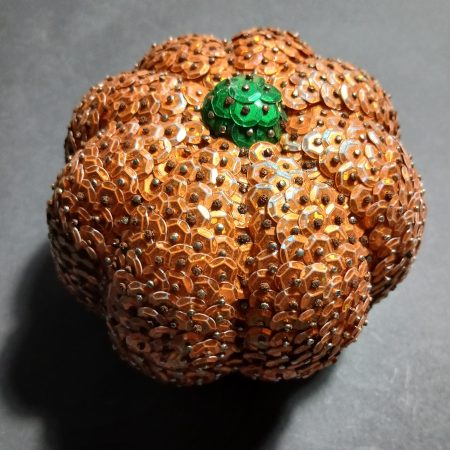 Hand-made pumpkin with sequins