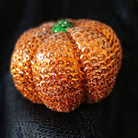 Hand-made pumpkin with sequins